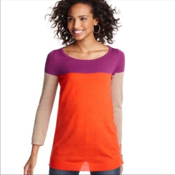 LOFT Sweaters - {ANN TAYLOR LOFT} Color Block Stripe Tunic Sweater